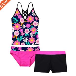 Kids Children Girls Swimsuit Swimwear Outfits Tankini Floral