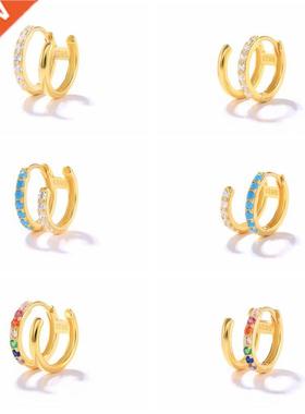 CANNER Colorful Zirconia 925 Steling Silver Left Right Ear C