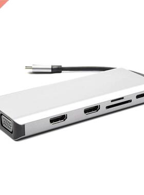 USB Type C Hub Type-C To HDMI-compatible VGA Adapter SD TF U