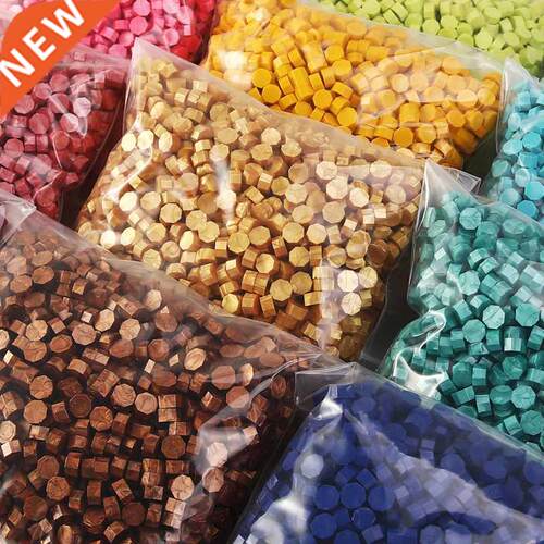 WYSE 100pcs Retro Octagon Sealing Wax Beads Wax Seal Stamp B