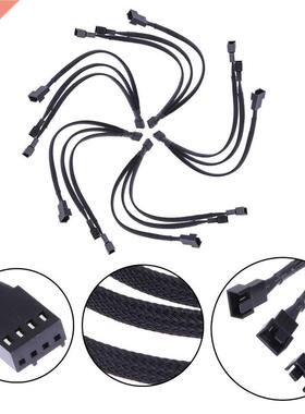 1PC 4 pin to 3 Ways Y Fan Splitter Cable New Fan 4pin to 3 x