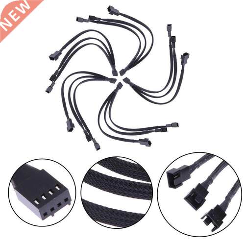 1PC 4 pin to 3 Ways Y Fan Splitter Cable New Fan 4pin to 3 x