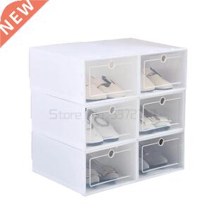 6PCS Shoes Boxes Case Plastic Shoe Boxes Stackable Box