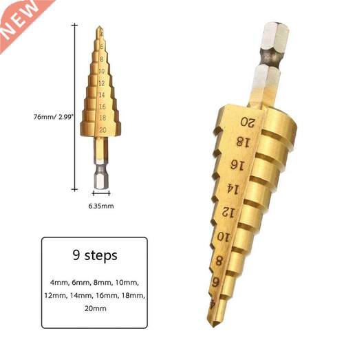 Speed Steel Step Bits 4-20mm Metric Titanium 4241 For Hex HS