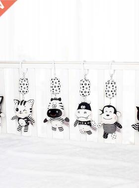 Newborn Stroller Black And White Wind Chime Bells Soft Plush