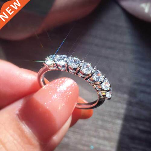 Romantic 925 silver Ring Moissanite jewelry round excellent