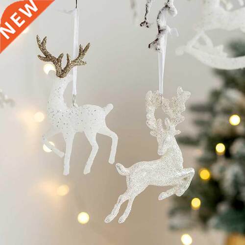 Christmas Tree Hanging Pendants Glitter Small Xmas Deer Oran