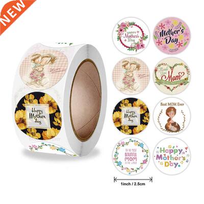 500pcs Happy Mothers Day Gifts abel Sticker Kraft Round