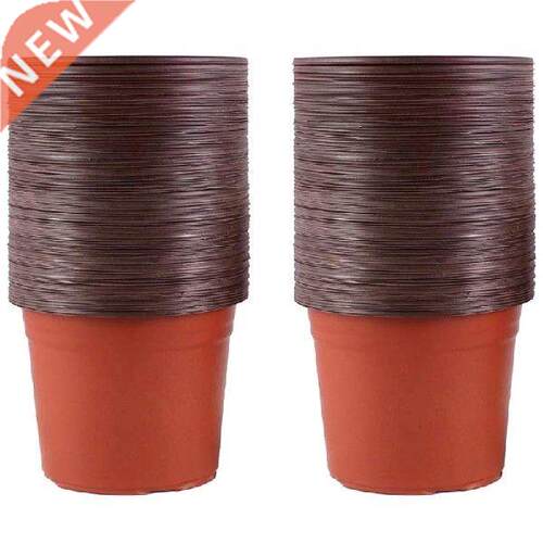 New 100 Packs of Plastic Seedling Flower Pots, Two-Color
