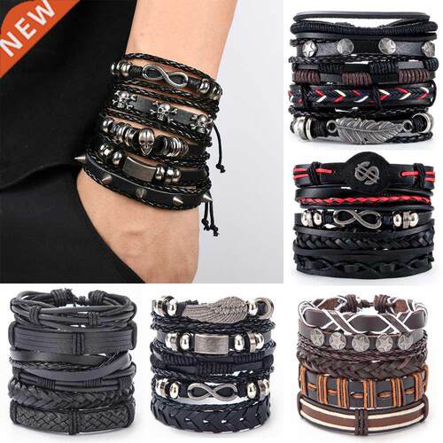 Eif Dock Vinatge Gothic Punk Skull Star Metal Multilayer Lea
