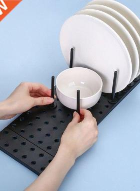 Flexible Bowl Dish Storage Drain Rack Freely Adjustable