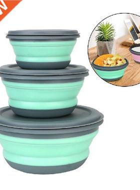 Pcs/Set Fding Bowl Tableware Set Portable Silicone Bowl