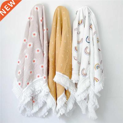 100% Cotton Baby Blankets Newborn for Boys Girls Muslin Swad