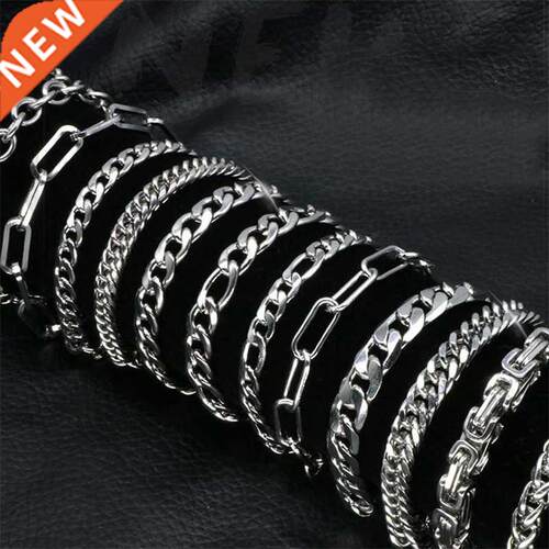 Mens Simple Stainless Steel Curb Cuban Link O-shaped Chain B