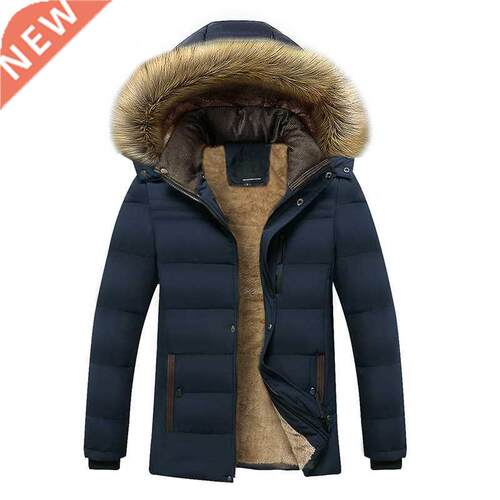 2022 Winter New Wrm Thick Fleece Prks Men Wterproof Hood