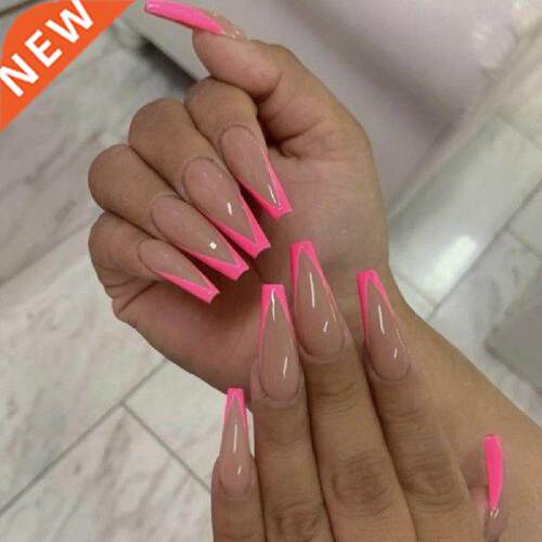 24Pcs/Set False Nails Good Ductility Fake Nails Long