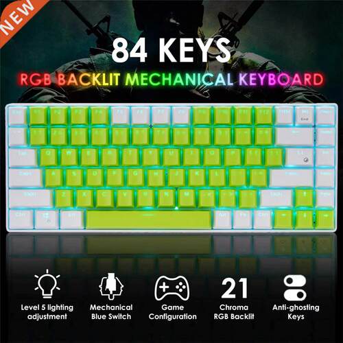 Mechanical keyboard Computer Keyboard Gamer 84-key Bluetooth