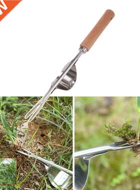 Wooden Handle Stainless Steel Manual Weeding Tool Garden Pul