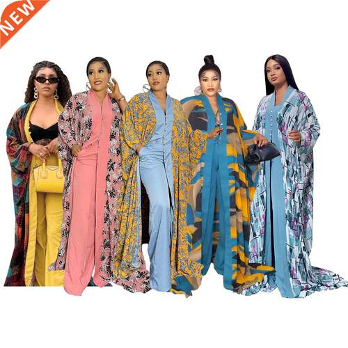 African Dresses For Women Digital Printed 2 Piece Set Loose