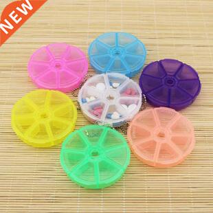Mini Round Pill Box 7 Day Weekly Medicine Drug Tablet Dispen