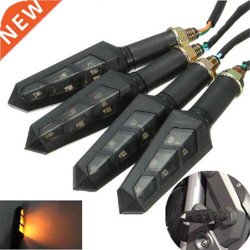 4PCS 12V Universal Flicker Flowing 6 LED Motorcycle Turn