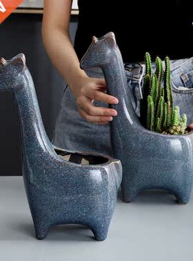 Ceramics Flower Pot Creative Cute Giraffe Succulent Ceramic