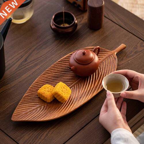 1PC Nature Wood Tray Leaf Shape Inregular Wooden Plate