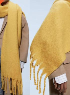 Winter Scarf Women Camere Warm Pamina Solid Foulard Fema