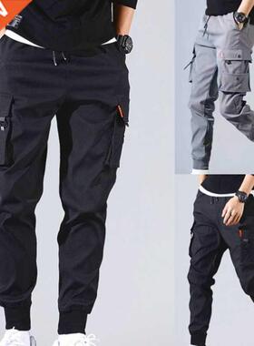 Spring Summer Men's Drawstring Pants Tie Feet Overalls Haraj