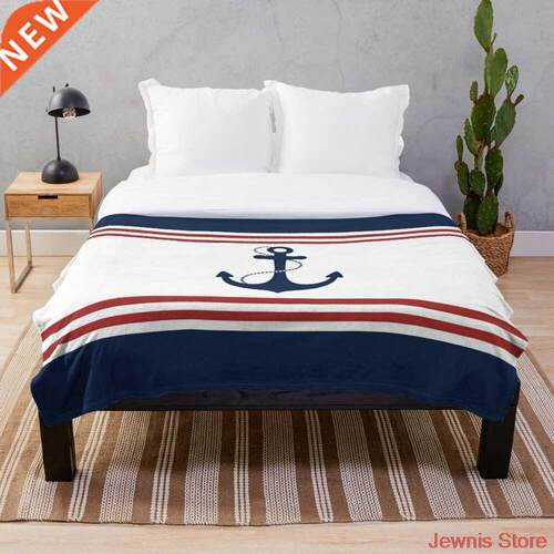 Nautical Anchor Throw Blanket Plush Throw for Beds Sofa Soft