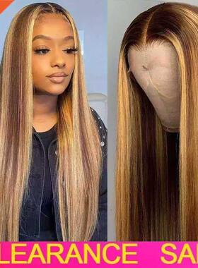 32 30 Inch raight Lace Front Wig Highlight Wig Human Hair