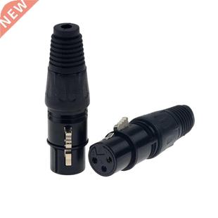 1pc XLR 3Pin Audio Microphone Cable Connector Black Male plu