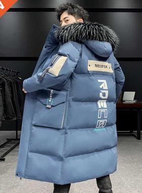 New Men's Wnter Thcken Long Parkas Detachable Fur Collar H