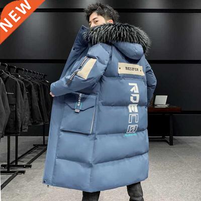 New Men's Wnter Thcken Long Parkas Detachable Fur Collar H