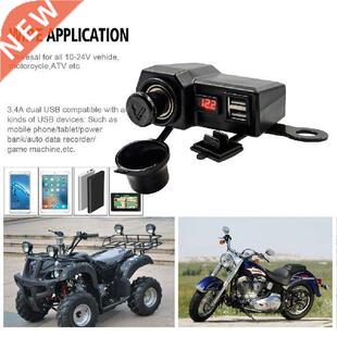 10-24V Motocycle Dual USB Voltmete Chage 5V/.4A USB