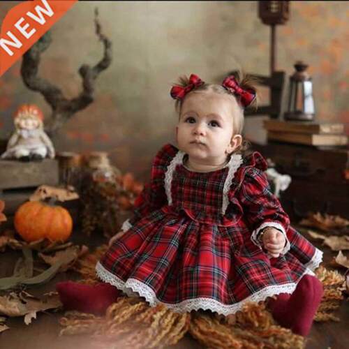 1-6Y Christmas Girls Red Dress Toddler Baby Kid Girls Lace R