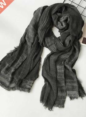 2021 New Japanese Unisex Style Winter Scarf Cotton And Linen