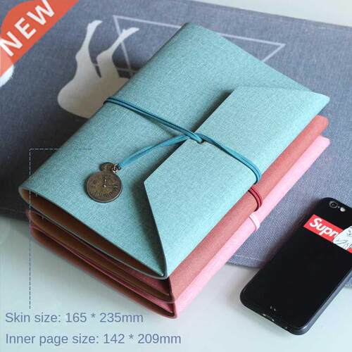 A5 Journal Binder Notebook PU Leather Retro Planner Work Bus