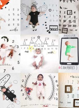 Newborn baby Monthly Growth Milestone Blanket Photography Ac