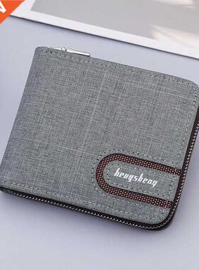 Men Casual Short Wallet Vntage Zpper Square Wallet Con B