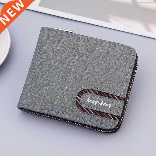 Men Casual Short Wallet Vntage Zpper Square Wallet Con B