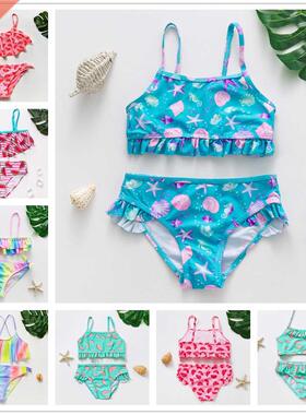 2~16Ye Teenager Girls Swimwe Two pieces Girls swimsuit H