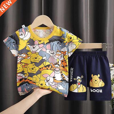 2022 Baby Boys Short Sleeve Clothes Suit Kids Girls Summer W