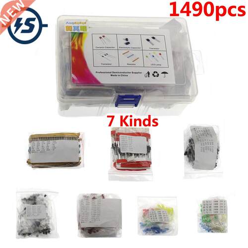 1490pcs 7 Kinds of Components Package Boxed Resistor Electro