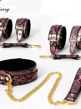 Thierry Snakeskin Texture Handcuffs Wrist Ankle Cuffs Neck