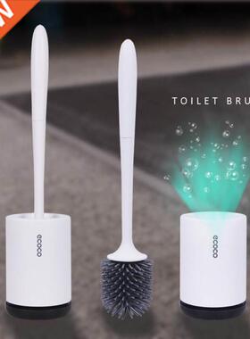TPR Toilet Bru Rubber Head Soft Bristle Holder Wall-mounte