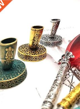 Feather Pen Holder Office Vintage Quill Dip Home Decor Gift