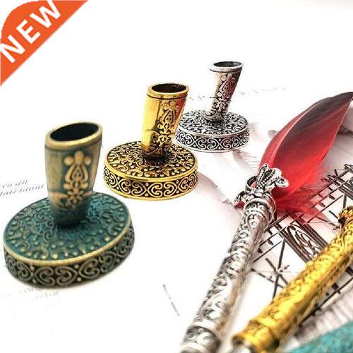 Feather Pen Holder Office Vintage Quill Dip Home Decor Gift