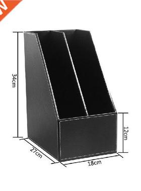 Office PU Leather Desktop File Holder Tray Double-layer