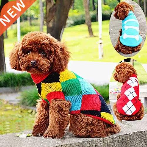 Cat Dog Sweater Pet Winter Warm Knitted Printing Clothing